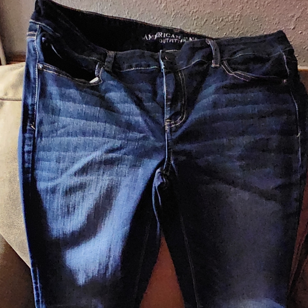 American Eagle Outfitters Women's Size 16 Dark Blue Flare Leg Jeans